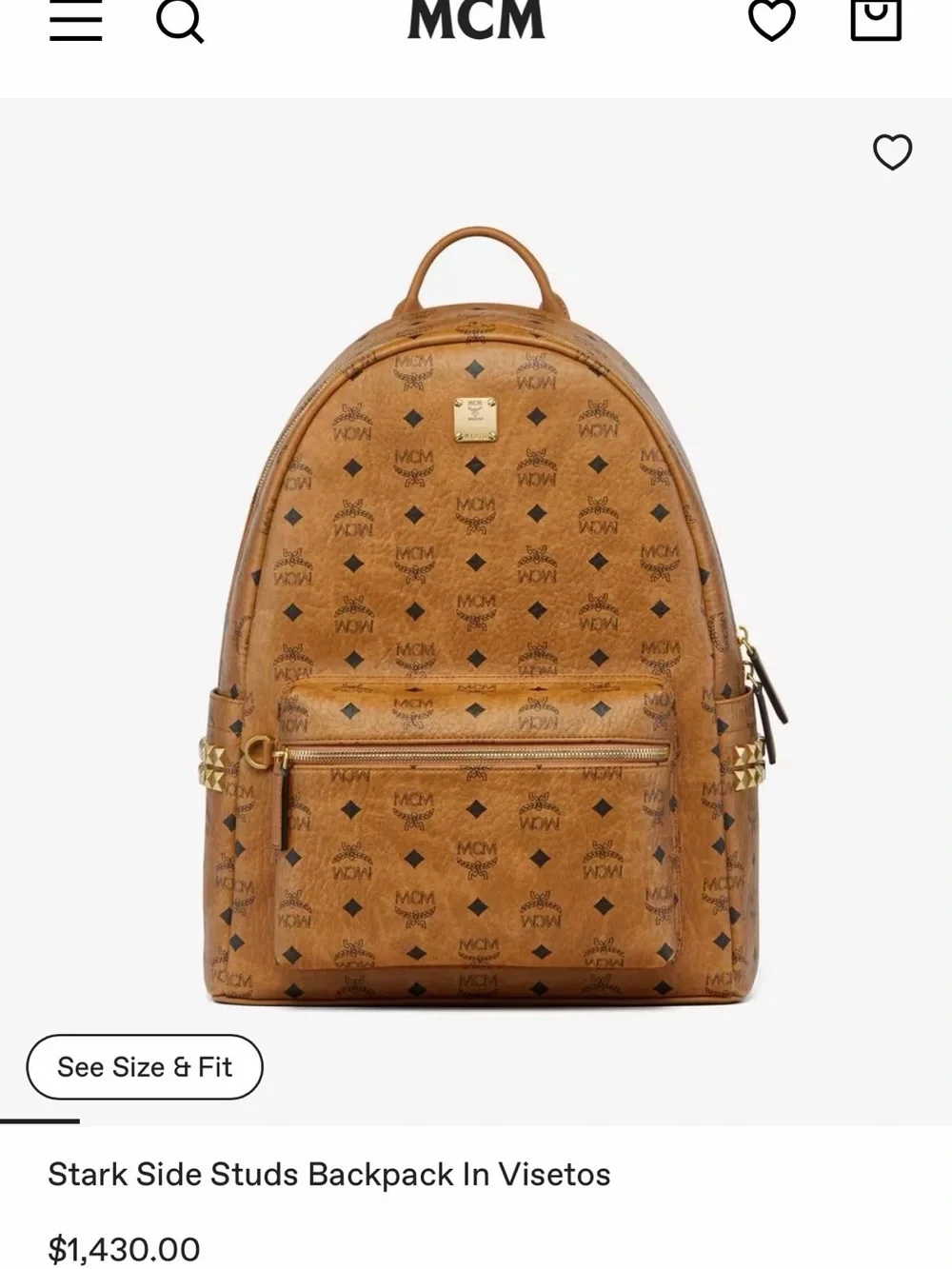 MCM backpack cognac